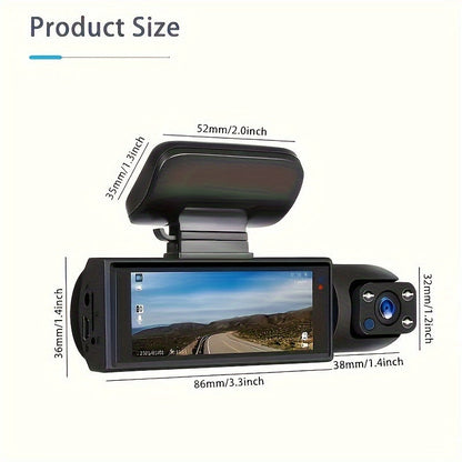 LUXEEssential ™  1080P Dual-Lens Car Dash Cam with Night Vision